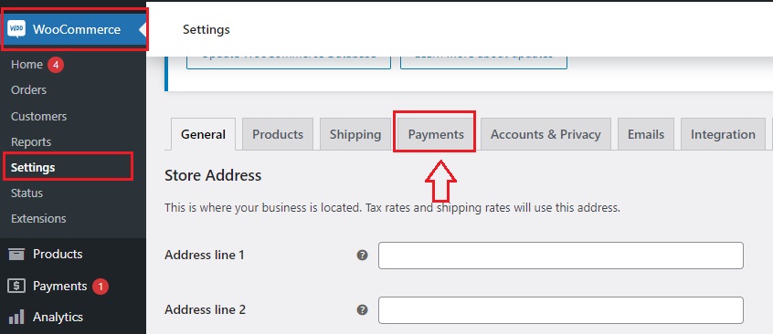 Accessing Payment Gateway Settings in WooCommerce 2