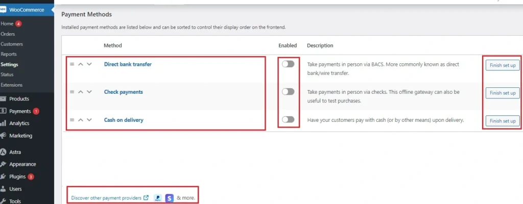 Accessing Payment Gateway Settings in WooCommerce 3