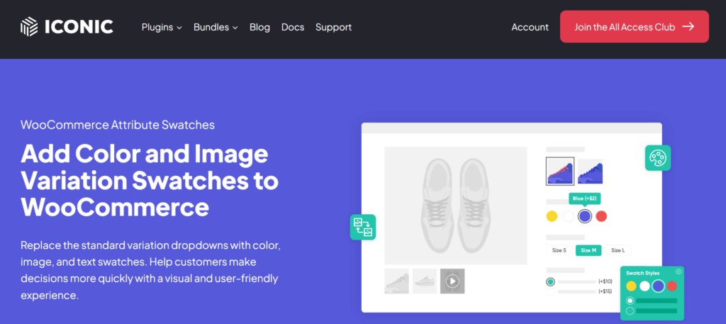 Add Color and Image Variation Swatches to WooCommerce by Iconic