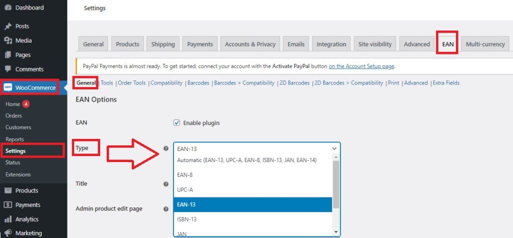 Add GTIN field in WooCommerce - Adjust Settings