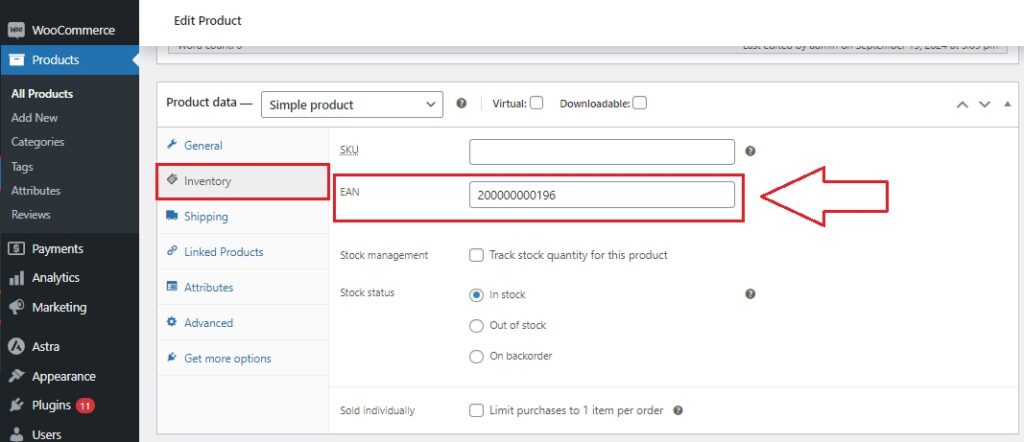 Add GTIN field in WooCommerce - Review GTINs on Product