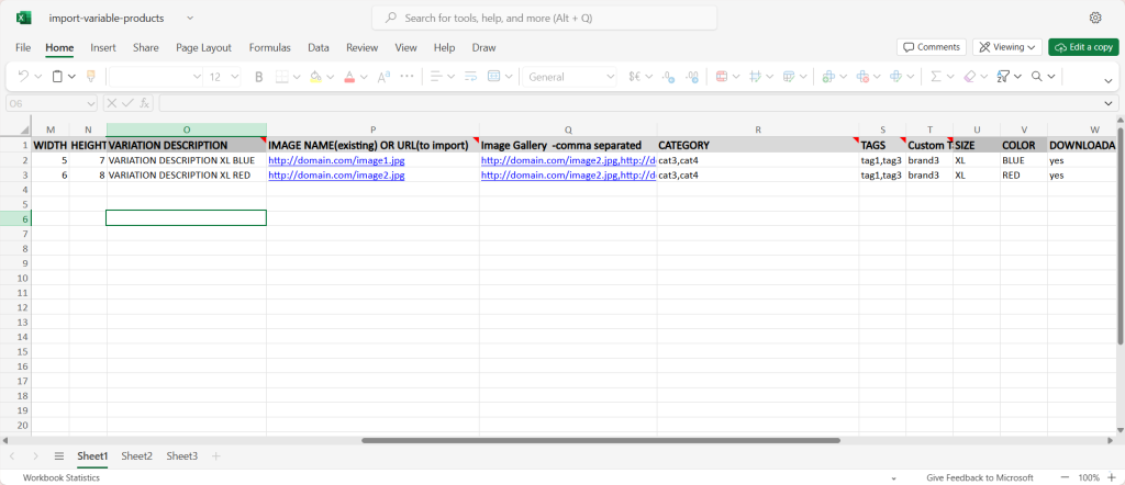 All in one. Variable Products Sample
