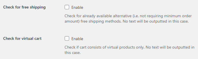 Amount Left for Free Shipping for WooCommerce - Advanced Options