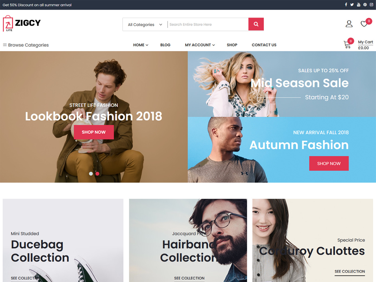 Best WooCommerce Themes - Zigcy Lite