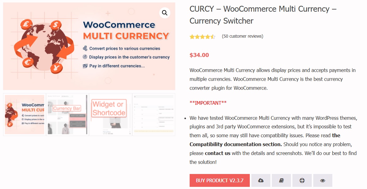 CURCY – WooCommerce Multi Currency – Currency Switcher