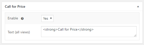 Call for Price for WooCommerce - Admin Settings - Per Product Meta Box Options