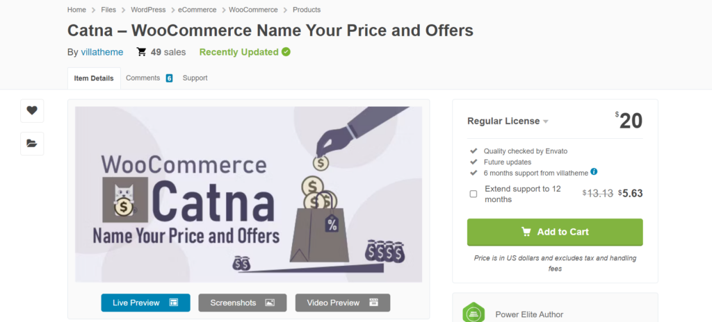 Catna – WooCommerce Name Your Price and Offers By Villatheme