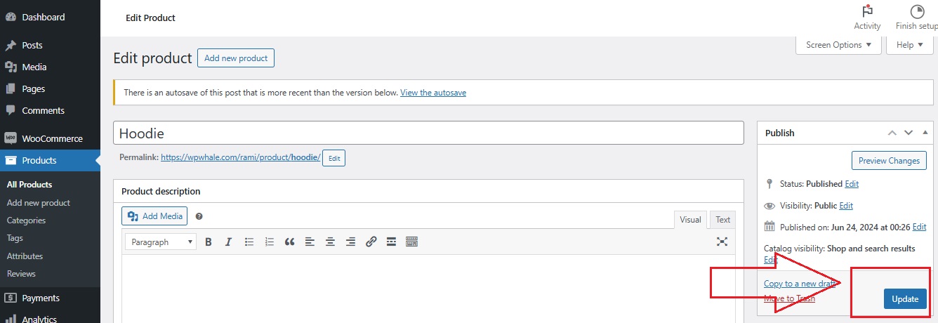 Change Price in WooCommerce - final step - update