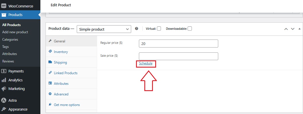 Change Price in WooCommerce - schedule sale price