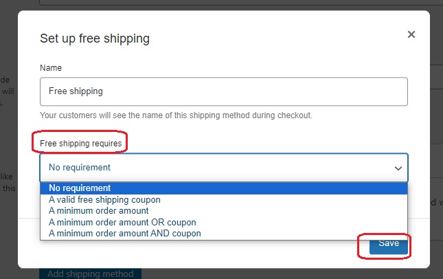 Configure Free Shipping 2