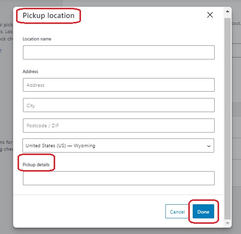 Configure Local Pickup 2