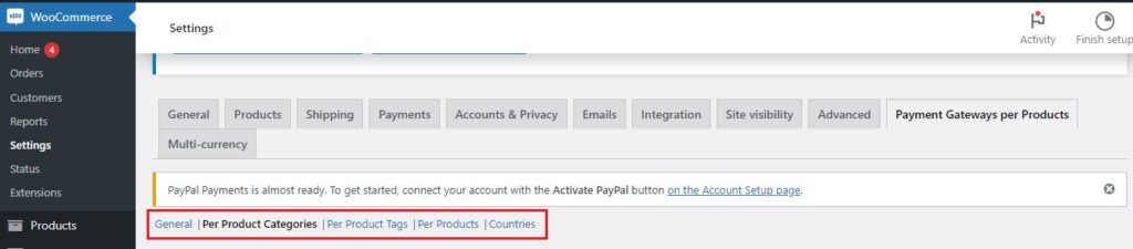 Configuring Basic Settings-Payment Gateways per Products 2