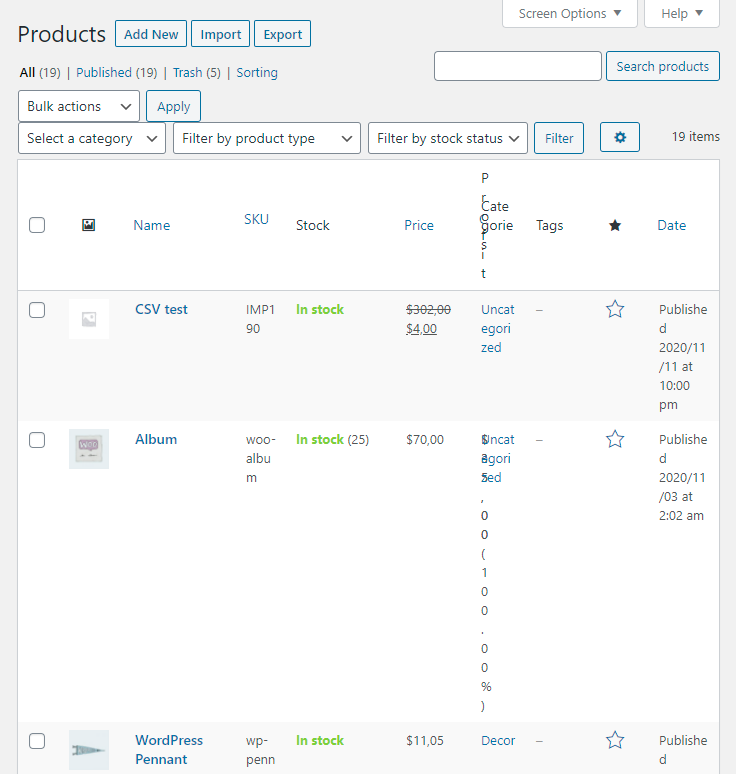 Cost of Goods for WooCommerce - Products - Admin Columns - Issue