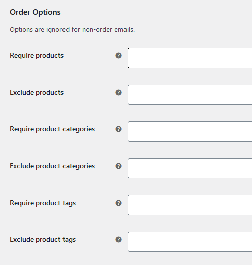Product and Category or Tag Targeted Emails