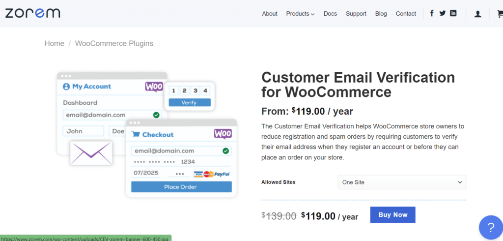 Customer Email Verification for WooCommerce by Zorem