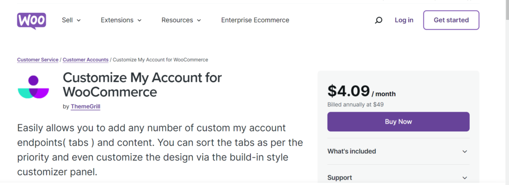 Customize My Account for WooCommerce by ThemeGrill