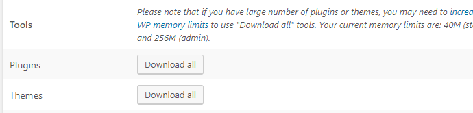 Download Plugins and Themes from Dashboard - Tools