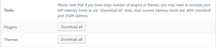 Download Plugins and Themes from Dashboard - Tools