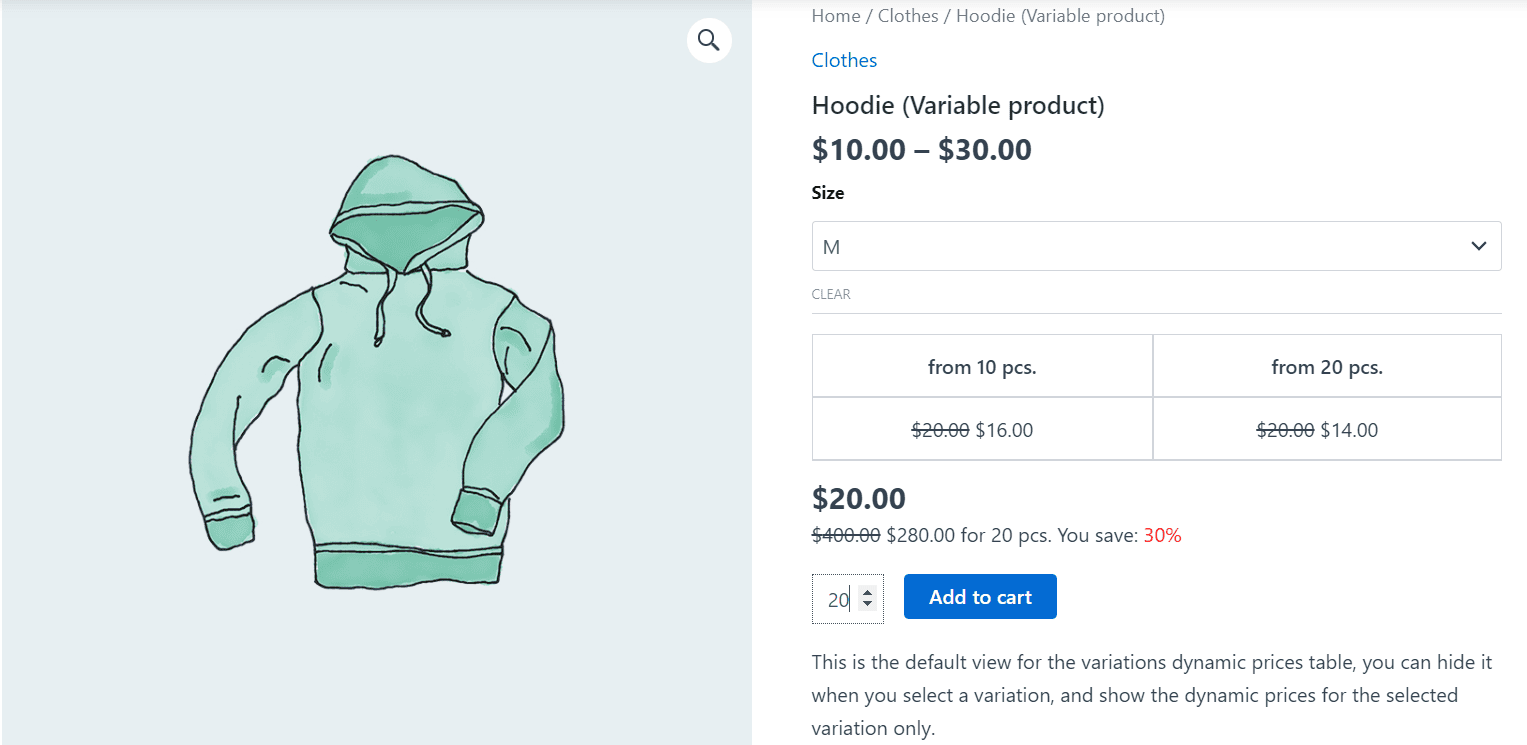 Storefront tiered pricing, view 3