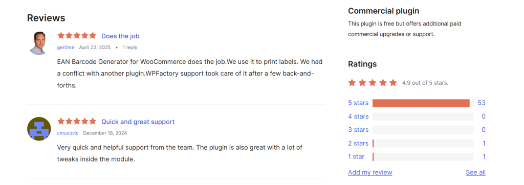 EAN Barcode Generator for WooCommerce UPC ISBN GTIN Inventory – WordPress plugin WordPress org 12 11 2025 06 22 PM