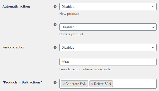 EAN and Barcodes for WooCommerce - Product Actions