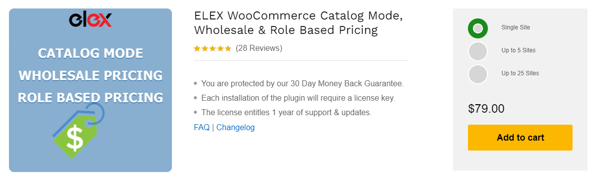 ELEX WooCommerce Catalog Mode Wholesale Role Based Pricing