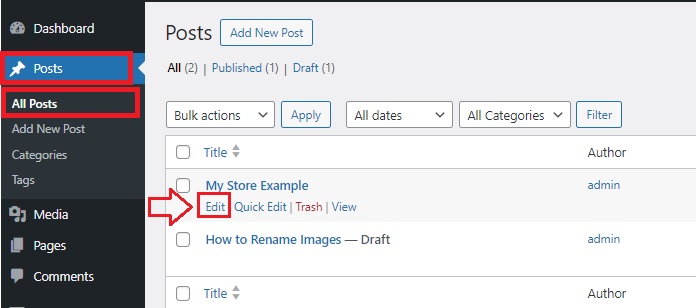 Editing Slugs in WordPress