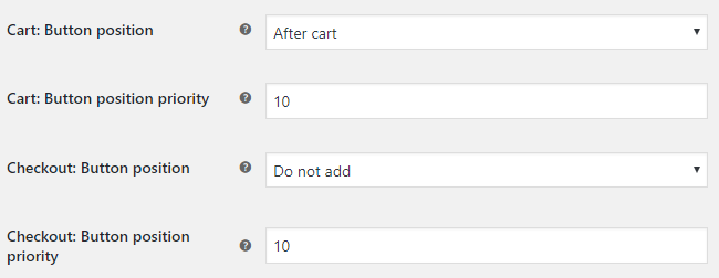 Empty Cart Button for WooCommerce - Position Options