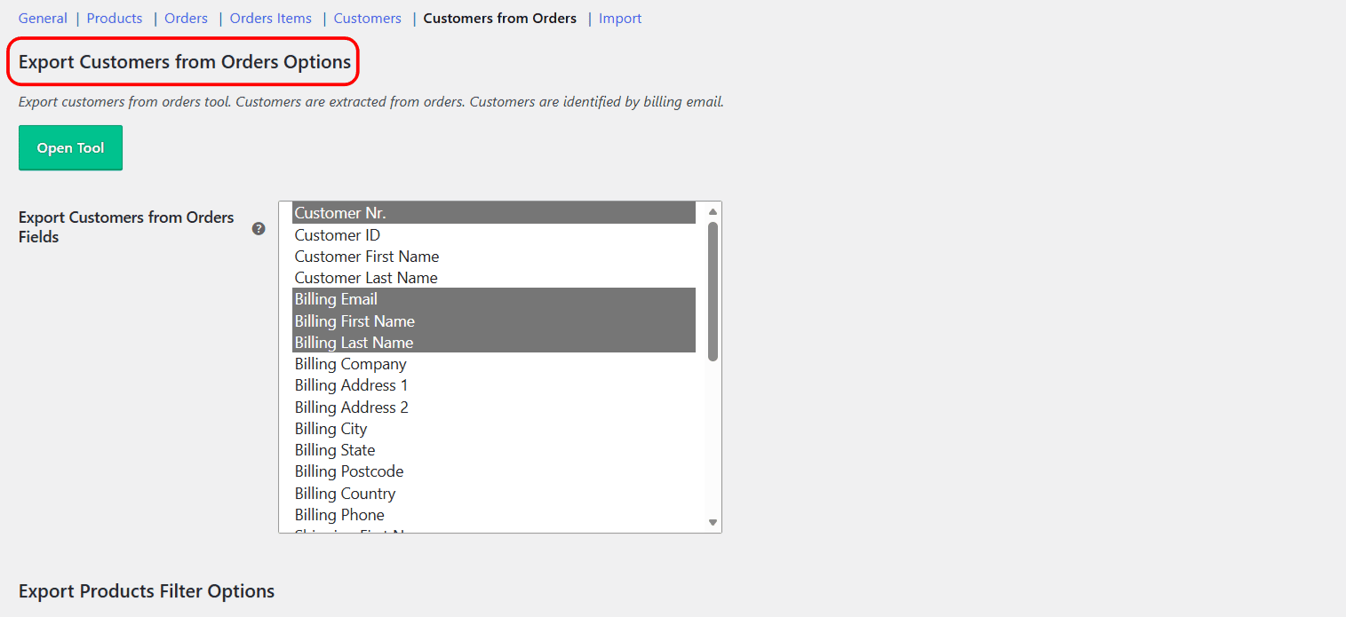Export WooCommerce customers from orders