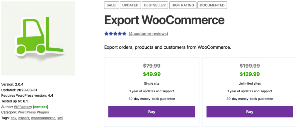 Export WooCommerce