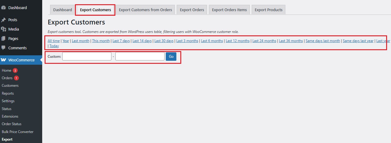 Export WooCommerce Customers - Step 3-2