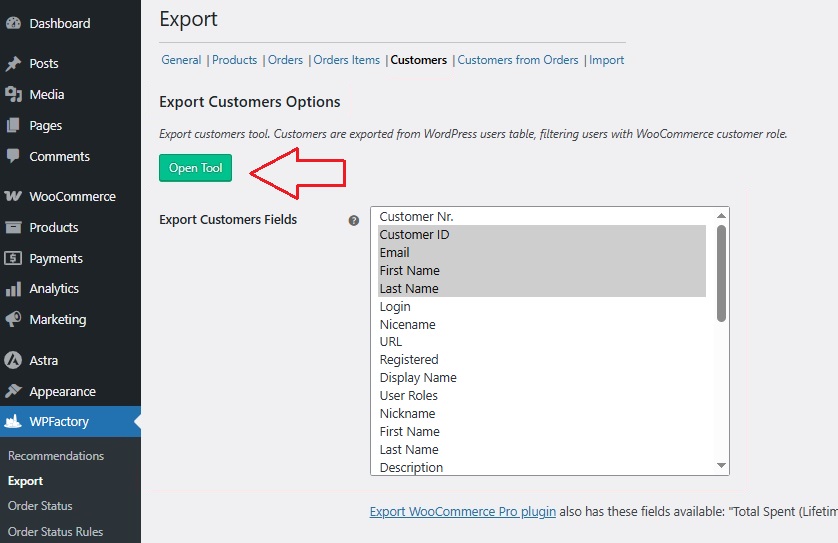 Export WooCommerce Customers - Step 3