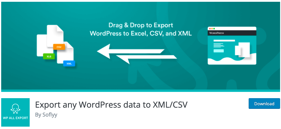 Export WordPress data to CSV and XML