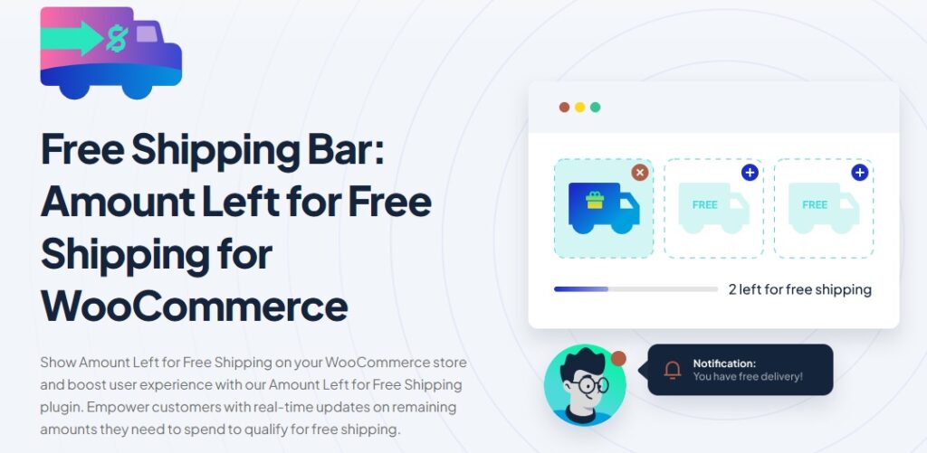 Free Shipping Bar Amount Left for Free Shipping for WooCommerce 1