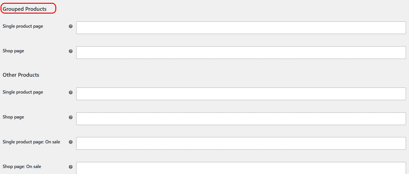 Grouped Products labels in the Add to Cart Button Labels settings