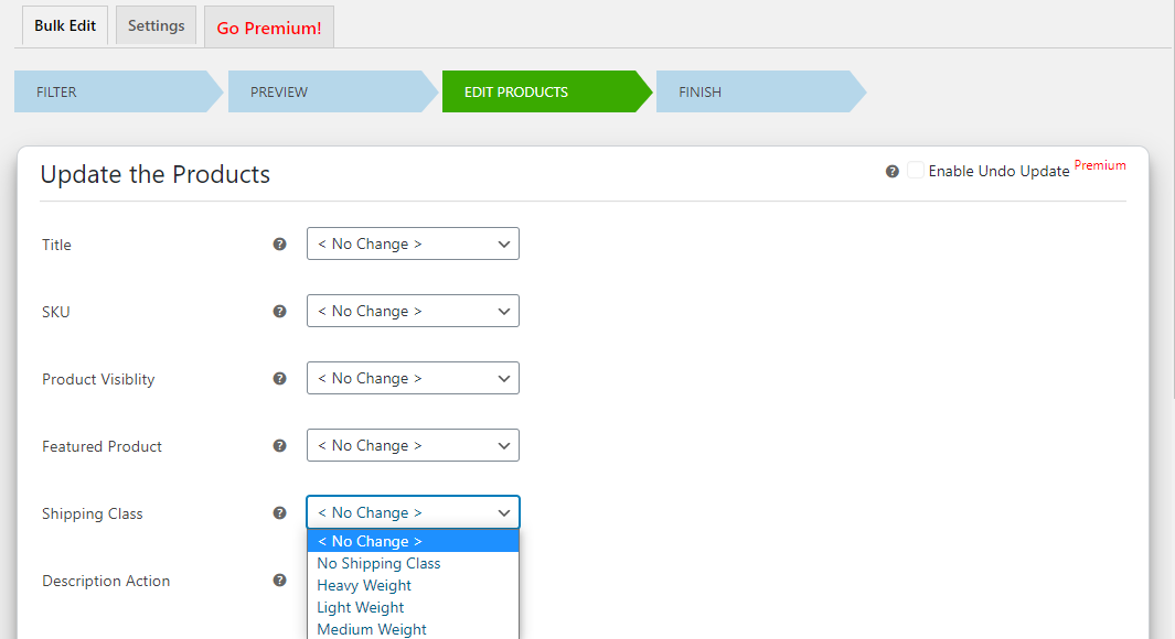 How to Bulk Edit WooCommerce Products - Elex WooCommerce Advanced Bulk Edit - Edit products - Shipping class