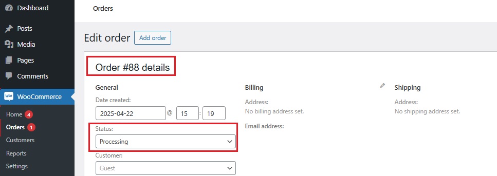 How to Change Order Status in WooCommerce step 4
