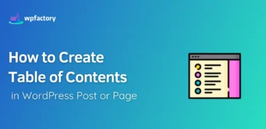 How to Create Table of Contents in WordPress Post