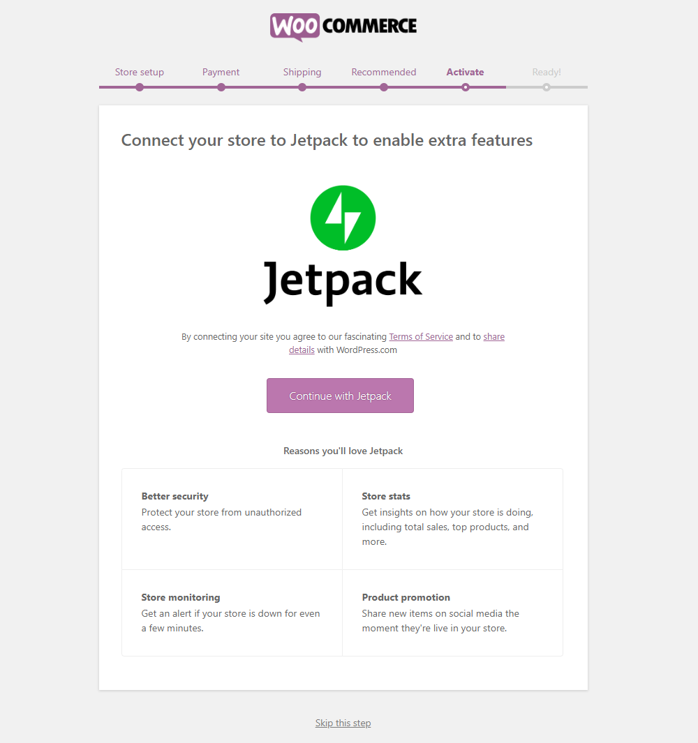 How to Get Started with WooCommerce - Install WooCommerce - Step 5 - Activate