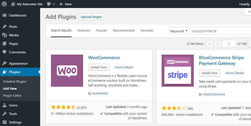 How to Get Started with WooCommerce - Install WooCommerce