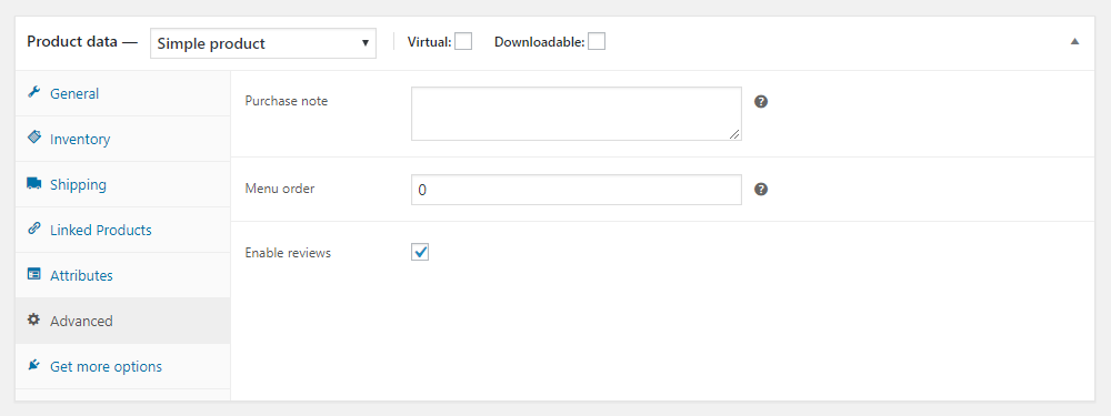 How to Get Started with WooCommerce - Setting up a product - Tabs - Advanced