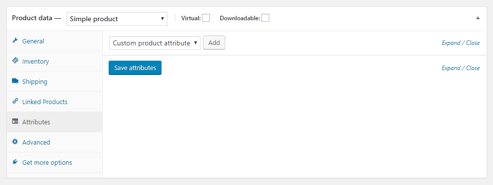 How to Get Started with WooCommerce - Setting up a product - Tabs - Attributes