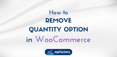 How to Remove Quantity Option in WooCommerce