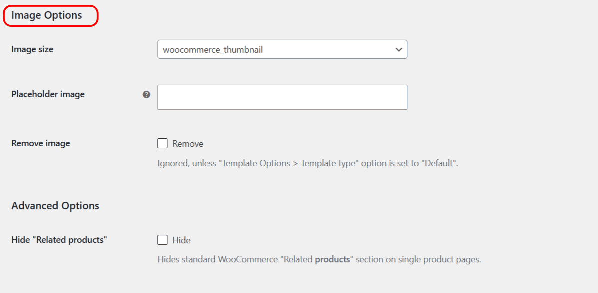 Image Options for Related Categories for WooCommerce