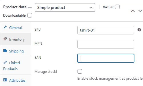 Manage product EAN in WooCommerce