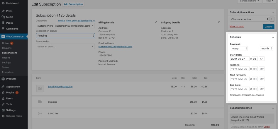 Managing Subscription Plans- Recurring Payments in WooCommerce 2