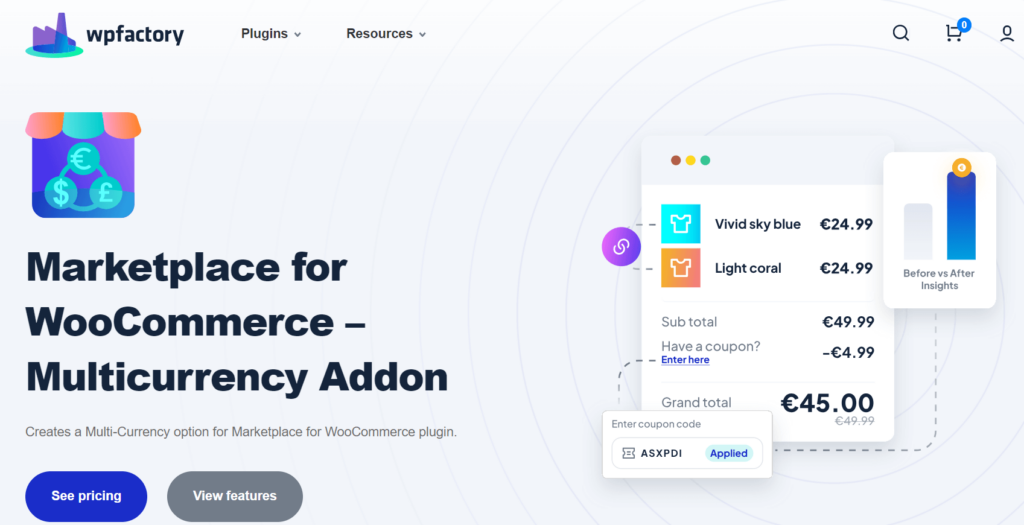 Marketplace for WooCommerce – Multicurrency Addon
