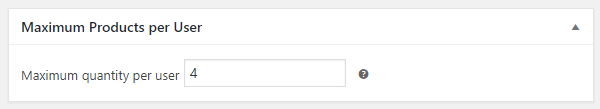 Maximum Products per User for WooCommerce - Per Product Meta Box - Simple