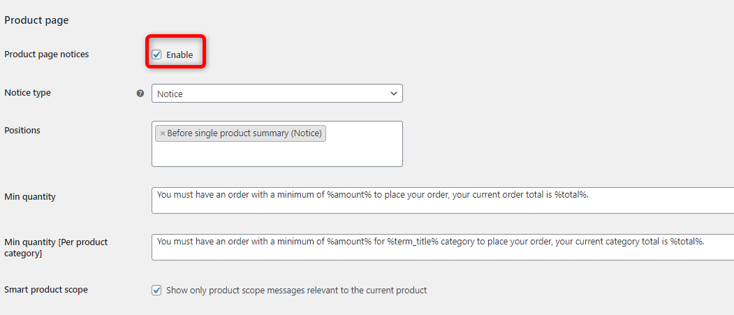 Messages tab product page