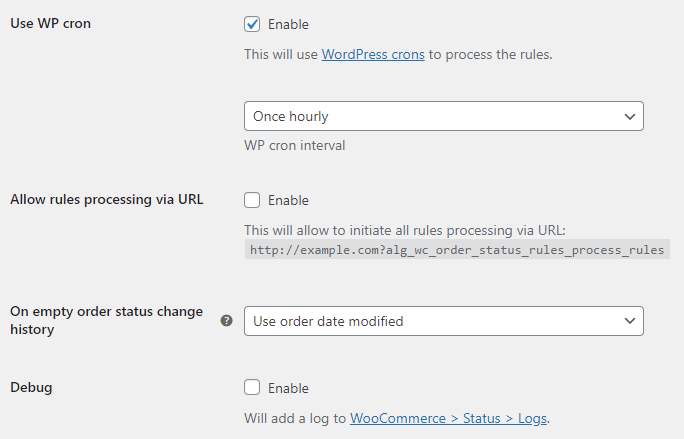 Order Status Rules for WooCommerce - Advanced Options